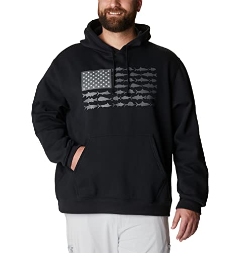 Columbia PFG Herren Kapuzenpullover Fish Flag II, Schwarz/Graphit, USA, Medium – Ansicht 6