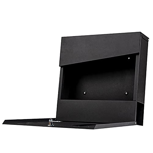 Fine Art Living MD26 Naples Wall Mounted Locking Steel Mailbox, Newspaper Holder,Black,Md26 thumb #5