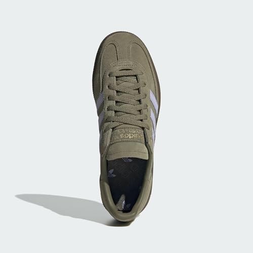 Image of adidas Handball Spezial Women's Shoes, Focus Olive /Violet Tone /Gum, Size 6.5