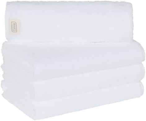 （05:00時点） 【Amazon.co.jp限定】タオル研究所 [軽さの理由] #006 バスタオル ホワイト 百合色 4枚セット 速乾 薄手 絞りやすい 高速吸水 耐久性 綿100% 305GSM JapanTechnology