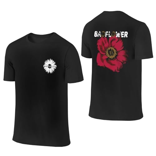 Badflower Shirt Men Reversible Graphic T-Shirt Fashion T-Shirts Loose Fit Short-Sleeve Casual Tops