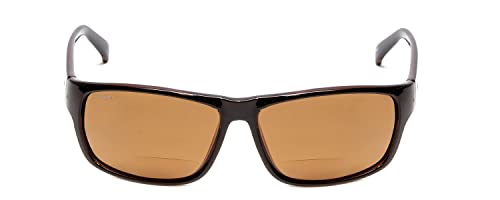 Coyote Eyewear BP-13 Polarized BiFocal Sunglasses +3.00 in Black/Brown UV Protection Wrap-Around Reading Sunglasses2