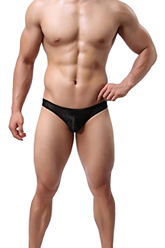 eywlwaar Mens Lace Thong Underwear Sexy Low Rise Bulge Pouch Panties2