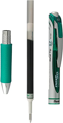 Pentel Energel 0.7 Mm Liquid Gel Ink Pens - Pack Of 5 Green Deluxe Rtx Energel Pens With 3 Refills #TOP3