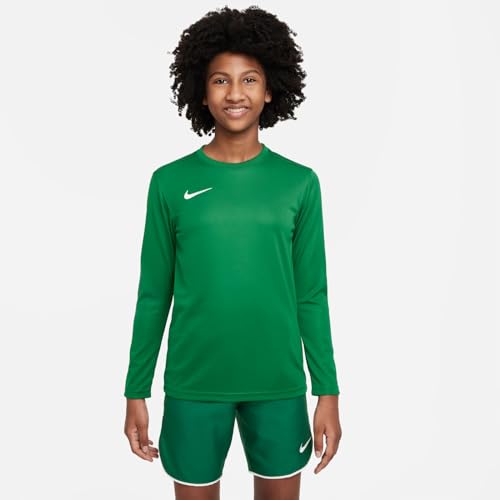 Nike Unisex Niños Camiseta de Manga Larga Nk Df Park VII, Verde Pino y Blanco, BV6740-302, S