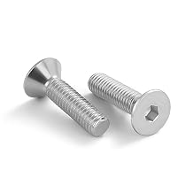 3/8-16 x 1-1/2" Flat Head Socket Cap Screws Countersunk Bolts, 304 Stainless Steel 18-8, Bright Finish, 10 PCS