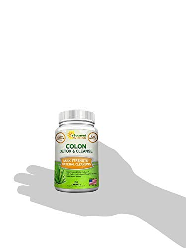 aSquared Nutrition Pure Colon Cleanse for Weight Loss - 120 Capsules, Max Strength, Natural Colon Detox Cleanser, Colon Cleansing Diet Supplement Blend for Digestive Health, Diet Pills for Men & Women