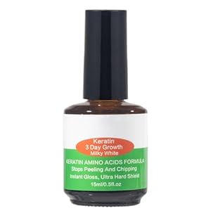 Keratin 3 Day Growth Nail Treatment & Strengthener, Extra Strong Growth Nail Polish, Fast Keratin Nail Hardener & Nail Strengthener for Thin Nails, Brittle & Damaged, 15ml