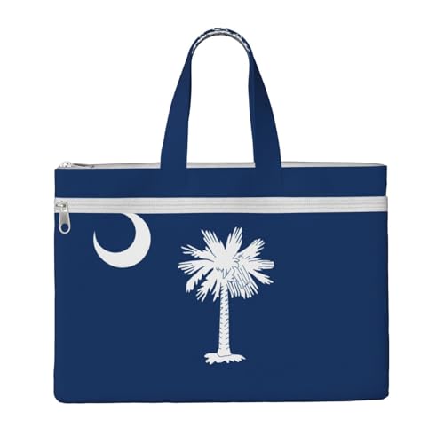 South Carolina Flag Canvas Document Bag Briefcase For Professionals And Executives