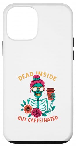 Dead Inside But Caffeinated Skeleton R[q[ GiW[hN X}zP[X iPhone 12 mini p