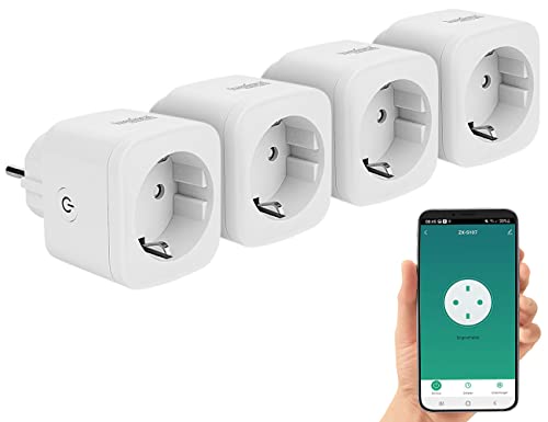 Luminea Home Control Smart Plug: 4er-Set WLAN-Steckdosen, Apple-HomeKit-zertifiziert, Sprachsteuerung (Steckdose Alexa, WLAN-Steckdose App, Tischsteckdose) Luminea Home Control Smart Plug: 4er-Set WLAN-Steckdosen, Apple-HomeKit-zertifiziert, Sprachsteuerung (Steckdose Alexa, WLAN-Steckdose App, Tischsteckdose)