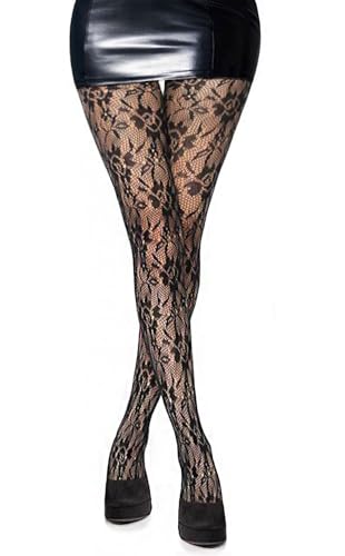 Simply Joshimo Womens Black Patterned Fishnet Net Tights/Ladies Fashion Pattern Pantyhose (Striped)