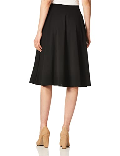 Star Vixen Women's Plus-Size Midi Full Skater Skirt, Black, 1X2
