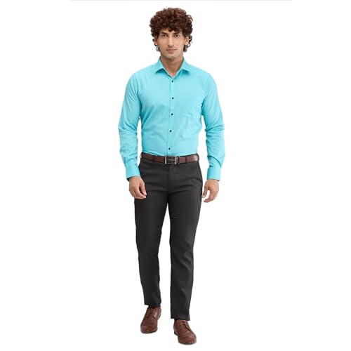Image of Park Avenue Men Pure Cotton Slim Fit Structure Pattern Semi Cutaway Collar Formal Shirt