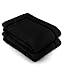 COTTON CRAFT Bath Mats - 2 Pack 100% Cotton 21x34 Inches - Ultra Absorbent - Plush 1000 GSM - Banded Border Luxury Towel Rug - Step Out Tub Shower Floor Mat -Not a Bathroom Rug - Black
