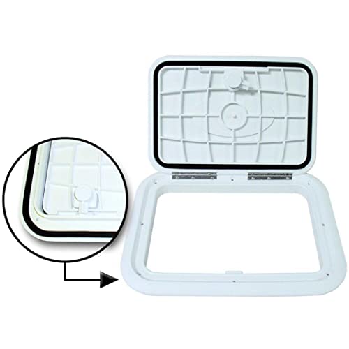 Image of T-H Marine Designer Series Boat Hatch | Watertight Non-Locking Marine Access Hatch Lid for Boat Deck Storage | 13 inch x 30 inch, Black