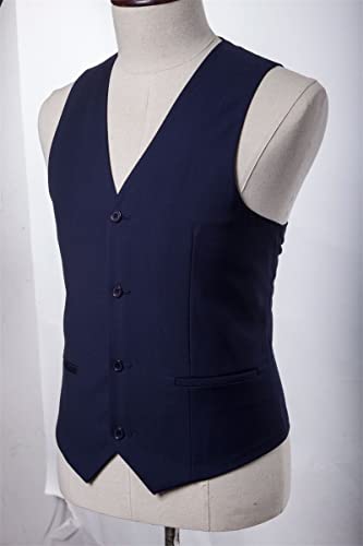 Men's 3 Pieces Vintage Suits Solid Slim Fit Formal Stand Collar Blazer Sets Business Wedding Jacket Vest Trousers3