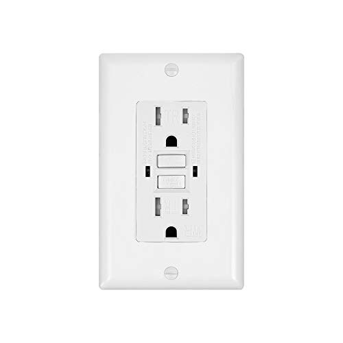 Dependable Direct GFCI Duplex Outlet Receptacle - Weather & Tamper Resistant 15-Amp 125-Volt, Self-Test Function with LED Indicator - UL Listed, cUL Listed - Wall Plate and Screws Included, White
