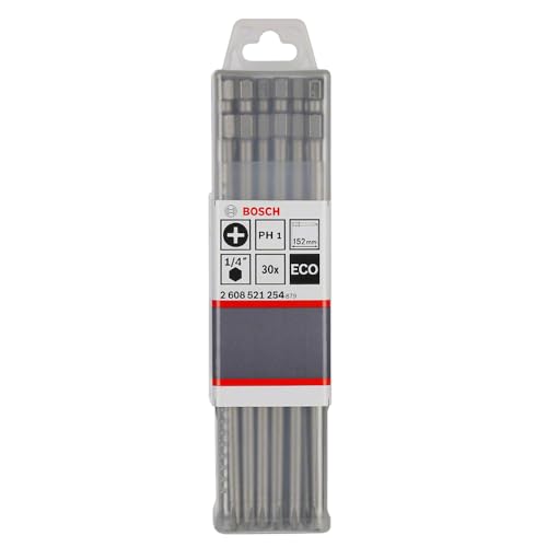 Bosch 2608521255-000 Ponta para Parafusar Phillips PH2 Eco Extra Duro, 152 mm, 30 unidades