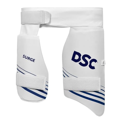 DSC Condor Surge Cricket Thigh Pad | Color: White | Size: Boys, Right Hand | For Men & Boys | Material: PVC | High Density Foam Inside | Towel Back for Absorption.