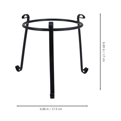 Support pour pot de fleurs en fer noir rustique et robuste GALPADA - 3