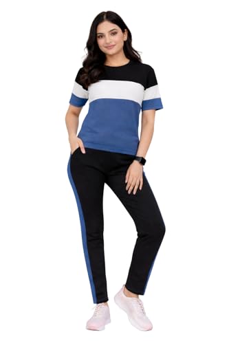 Image of Women's Co-Ord Set | Half Sleeve Round Neck T-Shirt with Matching Track Pants | Stylish Casual Lounge Wear, Travel Wear, Gym Wear & Daily Wear Outfit for Women