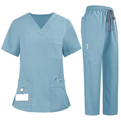 Vêtements médicals Unisexe- Tenue Infirmiere Professionnelle, Tenue Aide Soignante Professionnelle, Coupe Souple Et Confortable, Tissu Respirant, Ensemble Aide...