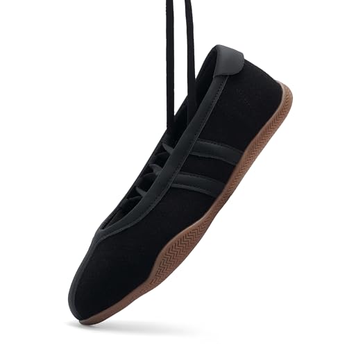 Tigeridea Sneakers for Women Comfortable Business Casual Tennis Shoes Lightweight Lace Up Ballet Flats Footwear Women's Fashion Retro Mary Jane Sneakers