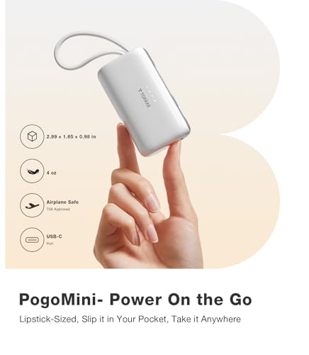 Image of TORRAS iPhone 16 Portable Charger, 5000mAh 22.5W Power Bank with Built-in USB-C Cable, Fast Charge Battery Pack for iPhone 17 /16 /15, Galaxy S25, Google for Travel Outdoor Hiking Backup Battery, White