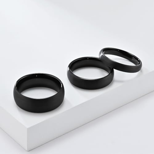 Hebrew Ring Frosting 4mm 6mm 8mm Tungsten Carbide Ring Custom Engrave Rings Plain Dome Inside High Polished Silver Black Gold Plated Wedding Band Comfort Fit Size 6-124