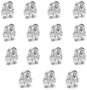 Castuvy 15 Pack Wire Rope Clamp/Wire Clamp 3/8" Galvanized, Hardware Rigging Wire Rope Lock