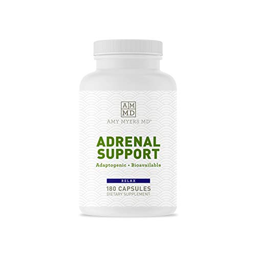 Dr. Amy Myers Adrenal Support - Best Natural Formula to Support Adrenal Fatigue, Cortisol Health, Stress Relief - Ashwagandha, Rhodiola Rosea, Riboflavin, Vitamin C, B6 + More - 180 Capsules