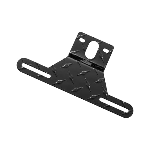 ZIMISI Aluminum Trailer License Plate Light Bracket Car Front Tag Frame Plate Holder with Light Mount Hole Universal Vehicle License Plate Holder Accessories for Car Truck Boat (Black)