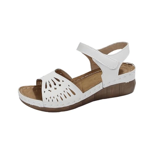 Chaussure Femme Ete Sandales Femme Sandale Noire Dorees Été Confortable Cuir 43 A Talon Blanches Blanche Chaussures D D'Été Vintage Confort Chic 44...
