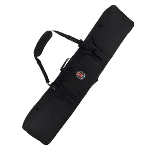 UNISTRENGH Wheelie Fully Padded Snowboard Bag - Air Travel Roller Snowboarding Carry-on Duffel Bag Storage for Board, Boots, Helmet and Snow Skiing Gear (Solid Black color(Non Wheels), 156cm)