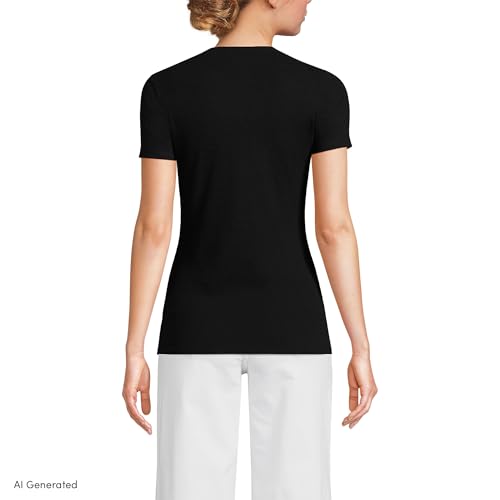 Image of Lands' End Women's Cotton Rib Knit T-Shirt
