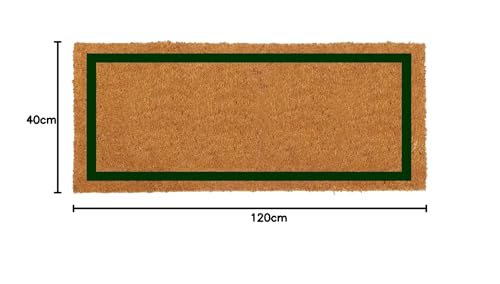 Onlymat Coir Doormat Long Lasting, Heavy Duty, Weather Resistant Entryway Rug Coco Coir with Vinyl Backing for Indoor & Covered Entrances 40 X 120 Cm, Large Rectangle