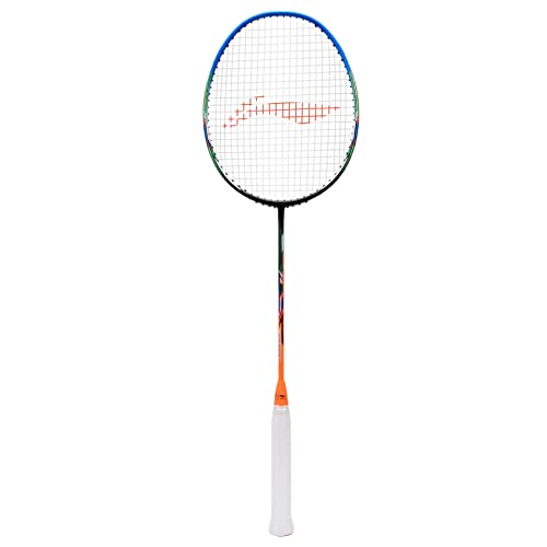 Li-Ning Windstorm 72 Unstrung Professional Carbon Fibre Badminton Racquet - Black/Blue/Orange