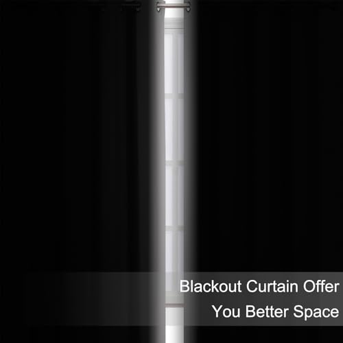 Image of LEMOMO Blackout Curtains 52 x 120 Inch Long Light Grey Curtains Set of 2 Panels Room Darkening Curtains for Bedroom and Living Room