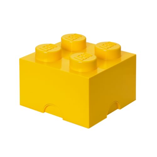 LEGO Aufbewahrungsstein, 4 Noppen, Stapelbare Aufbewahrungsbox, 5,7 l, gelb
