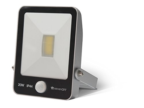 Proyector exterior LED SevenOn LED Outdoor 09254, 20W equivalente a 100W, LED COB, con sensor de movimiento, 120º, 1500 lúmenes, 4.000K, blanco neutro, IP44, no regulable