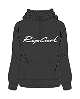 Rip Curl Women's Script Hooded Sweatshirt, Washed Black, X-Small UK
