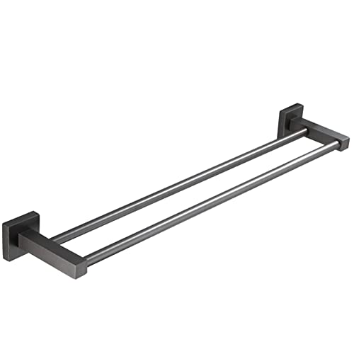 YYLIVING Towel Bar Rail, Double Towel Rails Grey Aluminium, 