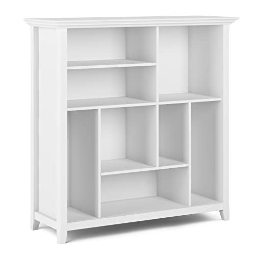 Simplihome Amherst Solid Wood 44 Inch Wide Transitional Multi Cube Bookcase And Storage Unit, Rectangle In White #TOP11