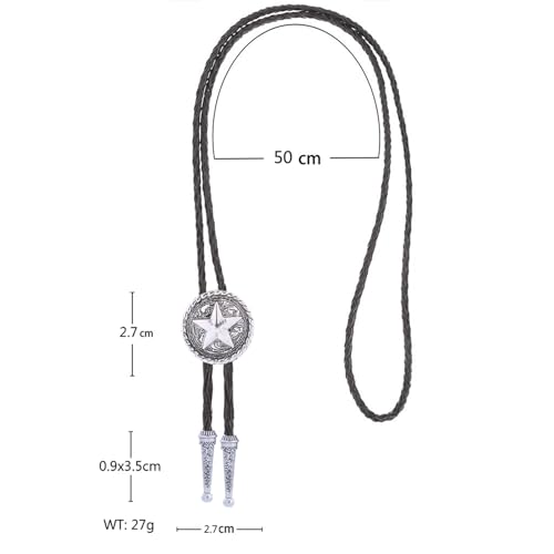 Image of Cowboy Bolo Tie for Men, Vintage Cow Skull Bolo Tie Necklace Native American Necktie for Men Women