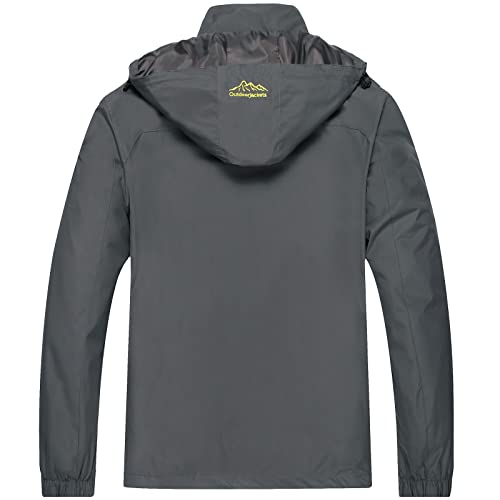 Giisam Mens Rain Jackets Waterproof With Hood Softshell Lightweight Windbreaker Raincoat Rain Coats For Outdoor Travel Hiking Grey thumb #1