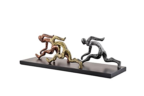 Yinkadcor Running Men Modern Sculptur Metal Art Decor For For Office, Gym, Home, Ideal Gift For Fitness Enthusiast, Runners, Athlete, Sprinter, Jogger, Footballer, Sportman Unframed Size- 14 X 46 Cm #TOP1