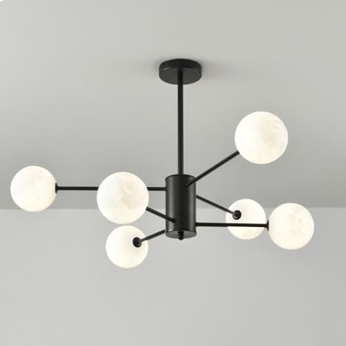Lampe de plafond spoutnik de cuisine vintage noire à 6 ou 8 globes