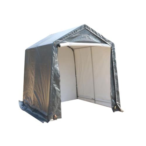 CDZHLTG Capanno da Giardino 3x1.8x2 m, Tenda Garage Impermeabile Anti-UV, Garage Auto per Esterno Grande Capacità Pieghevole, per Bici, Moto, Attrezzi e Legna, Montaggio Facile, Grigio