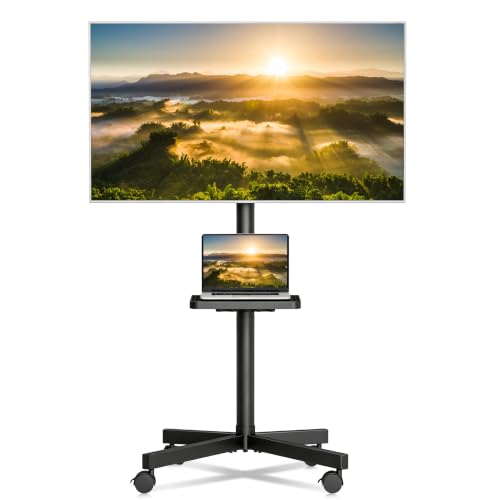 Image of XINLEI Mobile TV Stand on Wheels with Shelf Rolling for 21-65 Inch TV